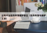 公司平臺(tái)軟件開(kāi)發(fā)維護(hù)職位（軟件開(kāi)發(fā)與維護(hù)工資）